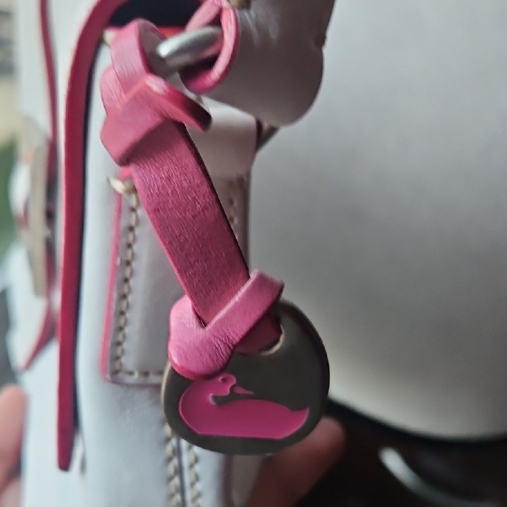 Dooney & Bourke White and Pink Crossbody Bag - Picture 3 of 13